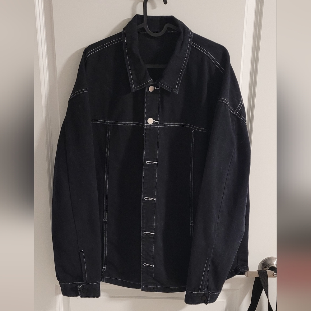 Drop shoulder jean jacket
